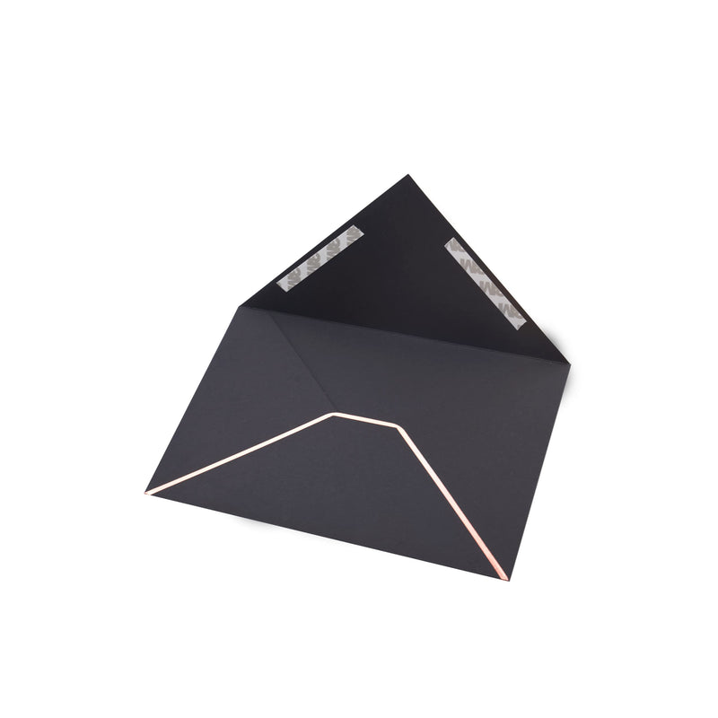 [Australia - AusPower] - A7 Envelopes - 25-Pack V Flap Foil Border Luxury Mailing Envelopes for 5" x 7" Cards - for Wedding, Invitations, Baby Shower, Photos, Graduation, Birthday, Bridal Shower - 5.25" x 7.25" (Black) Black 