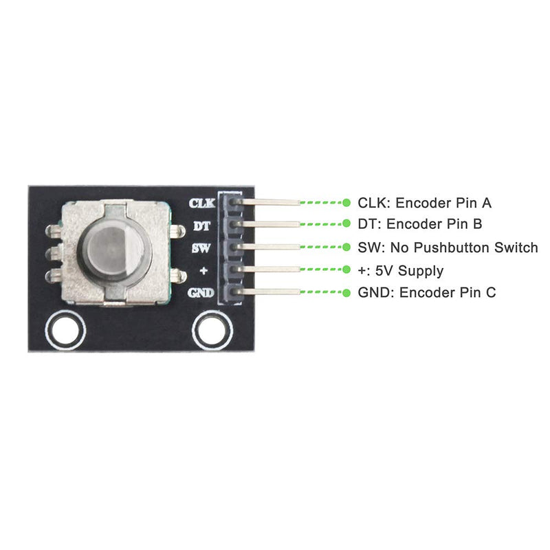 [Australia - AusPower] - WayinTop 5pcs 360 Degree Rotary Encoder Module KY-040 Brick Sensor Development Board with Push Button for Arduino 