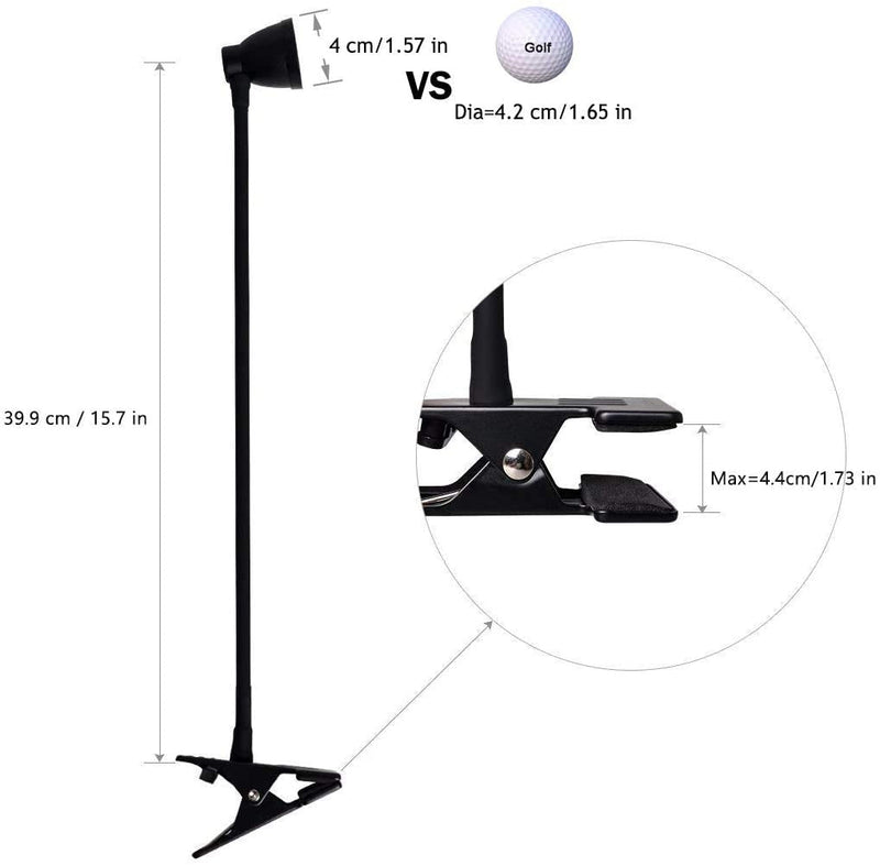 [Australia - AusPower] - CeSunlight Clamp Desk Lamp, Clip on Reading Light, 3000-6500K Adjustable Color Temperature, 6 Illumination Modes, 10 Led Beads, AC Adapter and USB Cord Included (Black) Black 