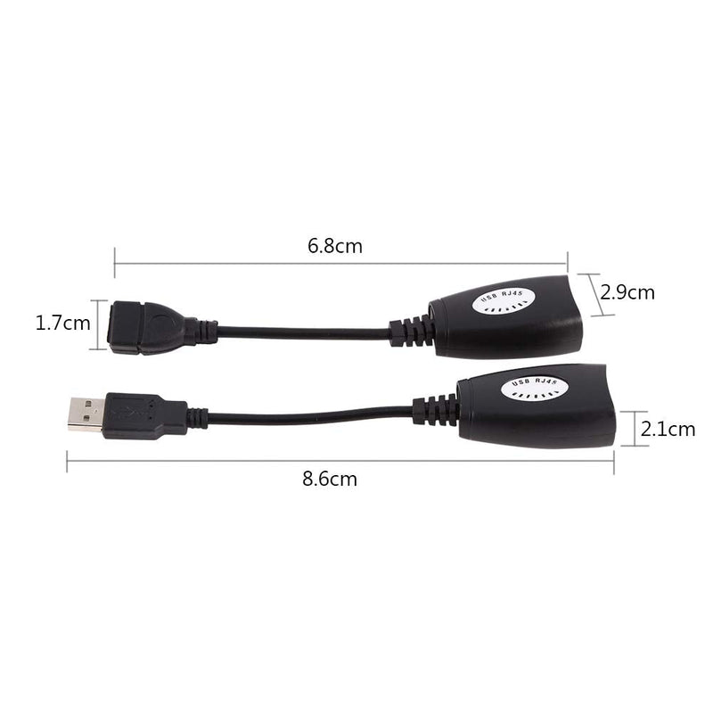 [Australia - AusPower] - Richer-R USB to RJ45 Adapter,USB 2.0 to RJ45 Ethernet Extension Extender Network Adapter Cable Wired LAN Ideal for Use with USB Cameras, Printers, Web Cameras, Keyboard, Mouse Extensions 