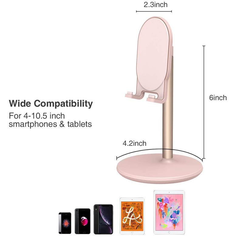 [Australia - AusPower] - Phone Stand for Desk,BRIGHT STONE Adjustable Tablet Stand Phone Holder for Desk, Compatible with 4"-12.9" Phones/Tablet /iPhone/iPad/Switch (Pink) Pink 
