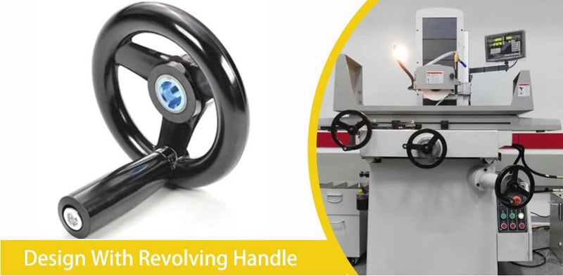 [Australia - AusPower] - 3 Spoke Hand Wheel with Revolving Handle Black Bakelite Round Three Handwheel 12x100mm for Lathe Milling Machine 