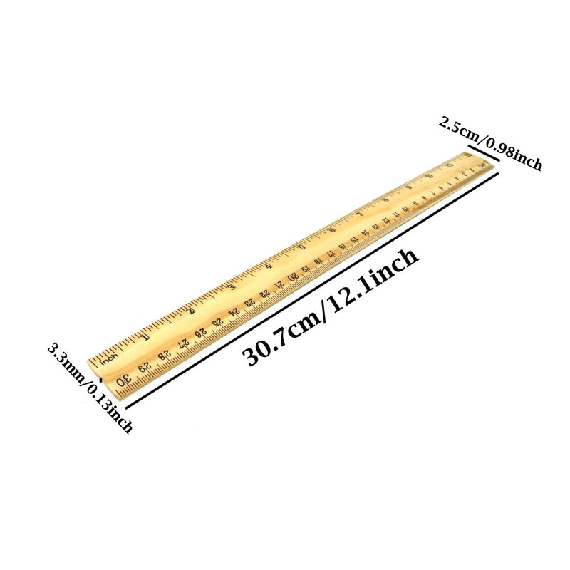 [Australia - AusPower] - Honbay 18PCS Wood Rulers 2 Scale Wooden Measuring Rulers School Office Rulers for Students Teachers Experiments or Crafts (30cm/12inch) 
