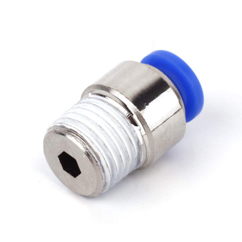 [Australia - AusPower] - SNS SPOC1/4-N02 Straight Nickel-Plated Brass Push to Connect Tube Fitting Male Straight 1/4" Tube OD x 1/4" NPT Thread (10 PCS) SPOC 