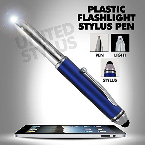 [Australia - AusPower] - SyPen Stylus Pen for Touchscreen Devices, Tablets, iPads, iPhones, Multi-Function Capacitive Pen with LED Flashlight, Ballpoint Ink Pen, 3-in-1 Pen, Multi, 10PK Red+Silver+Black+Blue+Green 