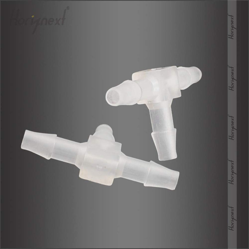 [Australia - AusPower] - Horiznext T shape plastic (pp polypropylene) 3 way barb fitting 1/8" quick connect to air hose, oxygen tubing, water pipe (Pack of 10 pcs) 10pcs, 1/8" O.D. 