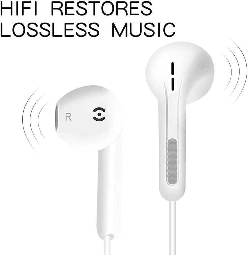 [Australia - AusPower] - 2 Pack iPhone Earbuds Wired [Apple MFi Certified] iPhone Headphones with Lightning Connector Compatible with iPhone 13/12/11/X/SE/8/7, Support All iOS System(Built-in Microphone & Volume Control) White-2 