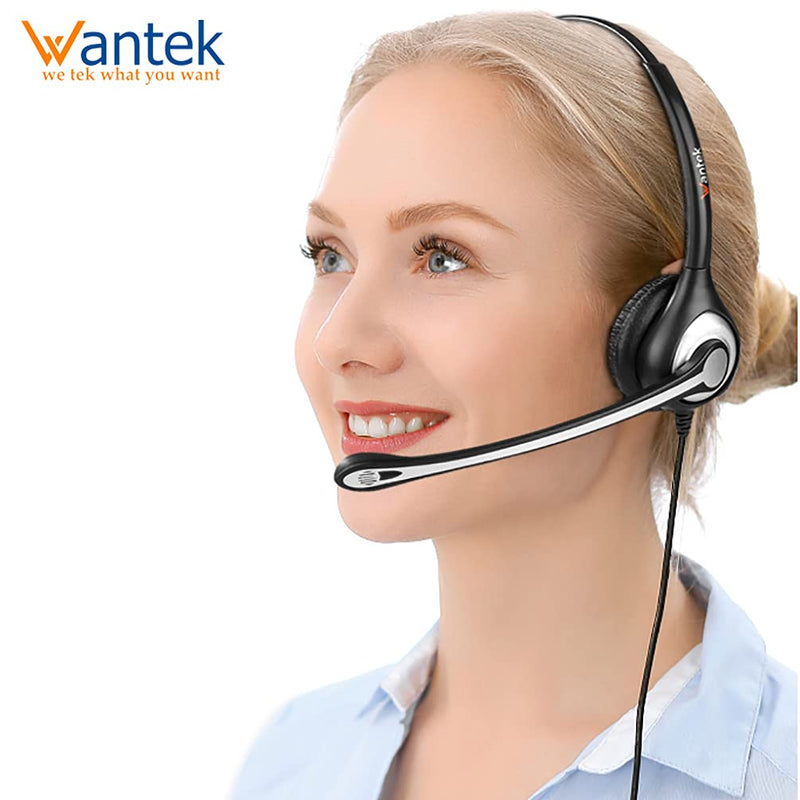 [Australia - AusPower] - Phone Headset RJ9 with Microphone Noise Cancelling & Volume Controls, Office Telephone Headset Compatible with Polycom Plantronics Avaya ShoreTel Toshiba Digium Nortel Landline Phones, Clear Calls 