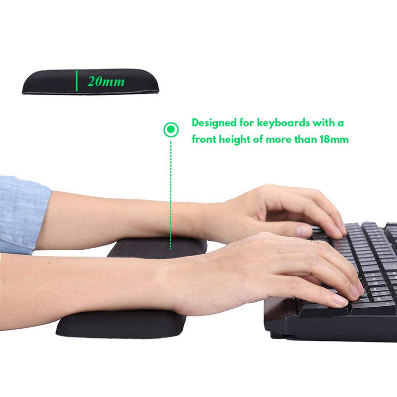 [Australia - AusPower] - Aelfox Wide Keyboard Wrist Rest Comfortable, Gaming Large Wrist Pad for Keyboard Ergonomic Computer Wrist Support, Memory Foam, Wrist Pain Relief for Home Office, PC, Laptop（17.32 x 3.94 x 0.79 Inch） 