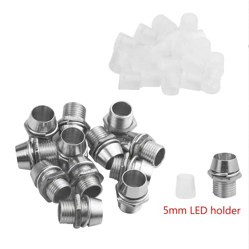 [Australia - AusPower] - WMYCONGCONG 70 PCS Mixed Color 12V DC 5mm LED Pre Wired 20cm Bulb Lamp w/ 20 PCS 5mm Light Emitting Diode LED Holder w/ 10 PCS 9V Battery Clip Connector 