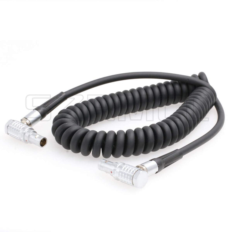 [Australia - AusPower] - SZRMCC 0B 2 Pin Right Angle Male to 0B 2 Pin Right Angle Male Coiled Power Cable for ARRI Alexa Camera AUX 2 pin 12V to Teradek Bond Bolt Cube (Coiled Cable) Coiled Cable Elbow 2 pin 