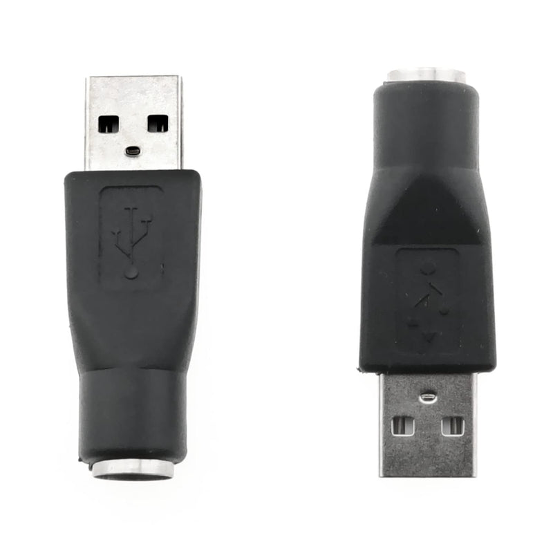 [Australia - AusPower] - RLECS USB to PS2 Adapter 2PCS Black PS/2 Female to USB Male Converter Adapter for Mouse and Keyboard 