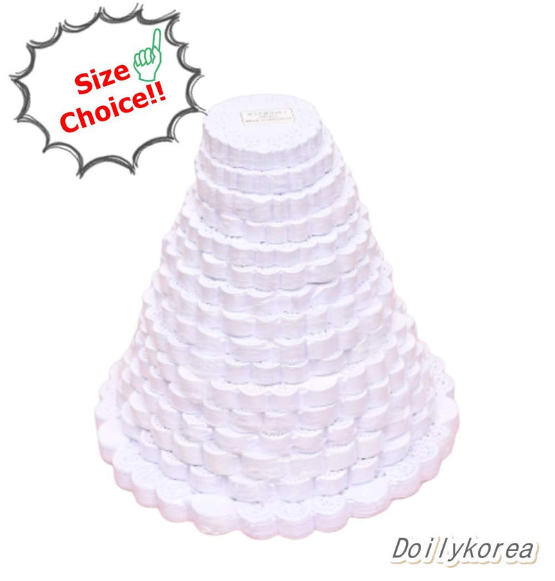 [Australia - AusPower] - Doilykorea - 250pcs Premium 4inch Foil Round Lace Paper doilies - Non-Dust, Clean Cut, Simple Design : Party/Gift/for Cake Crafts/Home Decor Weddings Table Settings Placemats (Round - 4", Gold) 