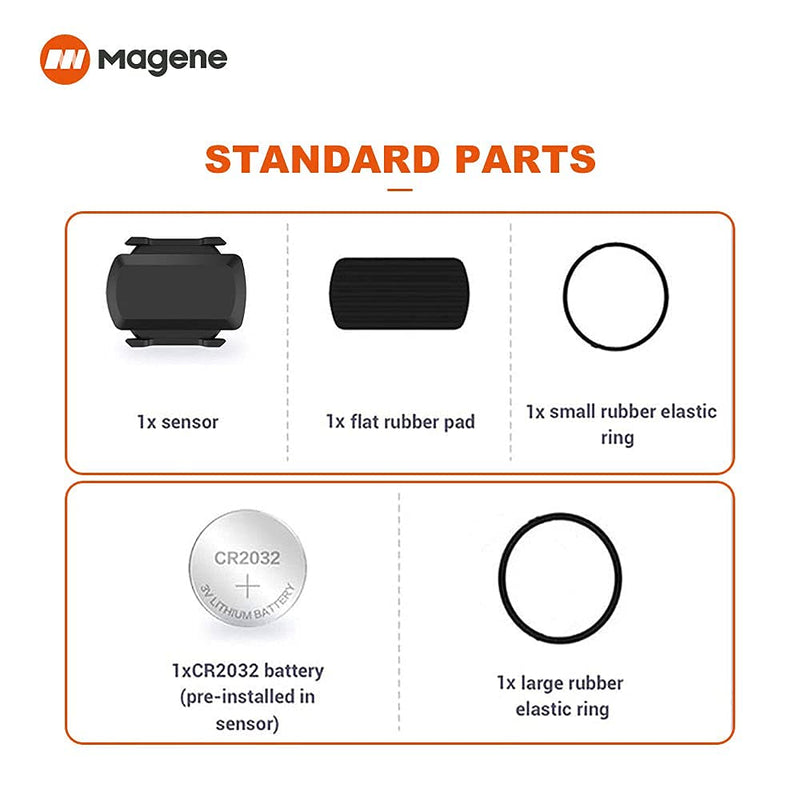 [Australia - AusPower] - Magene Outdoor/Indoor Speed/Cadence Sensor for Cycling, Wireless Bluetooth/Ant+ Bike Computer RPM Sensor for Road Bike or Spinning Bike and Trainers Compatible with Onelap, Wahoo Fitness, Zwift, Strava 