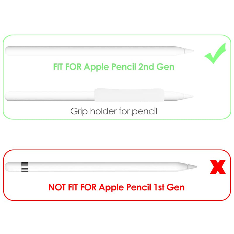[Australia - AusPower] - ProElife 2-Pack Ergonomics Grip Holder for Apple Pencil 2nd Gen Stylus Accessories, Slim Silicone Protective Sleeve Cover Holder without Interference for Apple Pencil 2 Magnetic Charging (Black/White) Black/White 