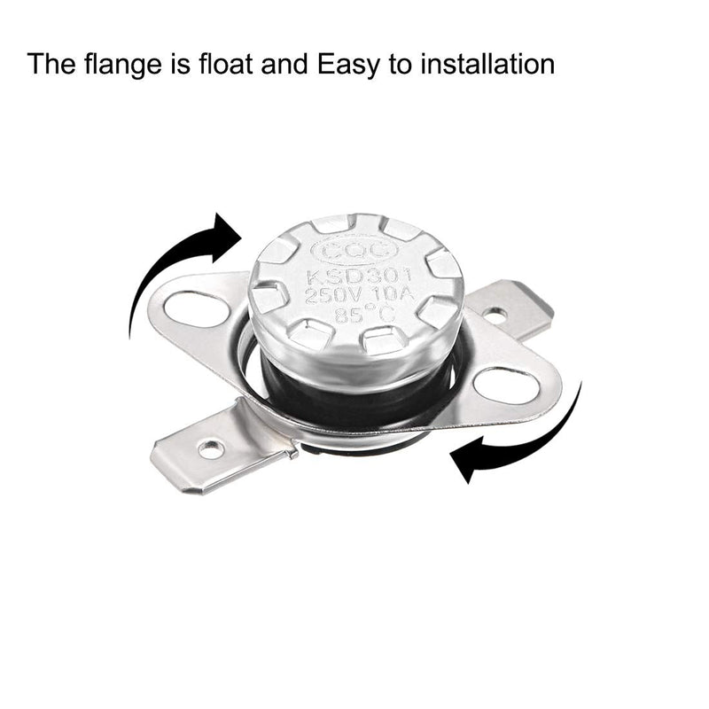 [Australia - AusPower] - uxcell KSD301 Thermostat 85°C/185°F 10A Normally Closed N.C Adjust Snap Disc Temperature Switch 5pcs 