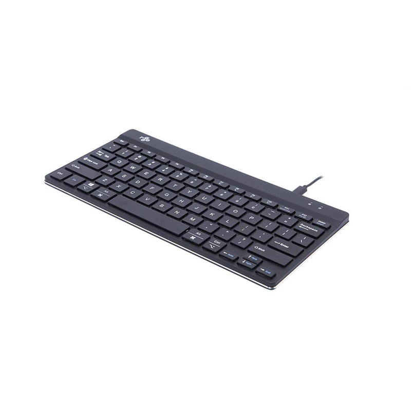 [Australia - AusPower] - R-Go Tools Compact Slim Ergonomic Wired-USB-C Keyboard for PC/Computer/Desktop/Windows/Linux/Mac QWERTY (US), Break LED Function, Black 