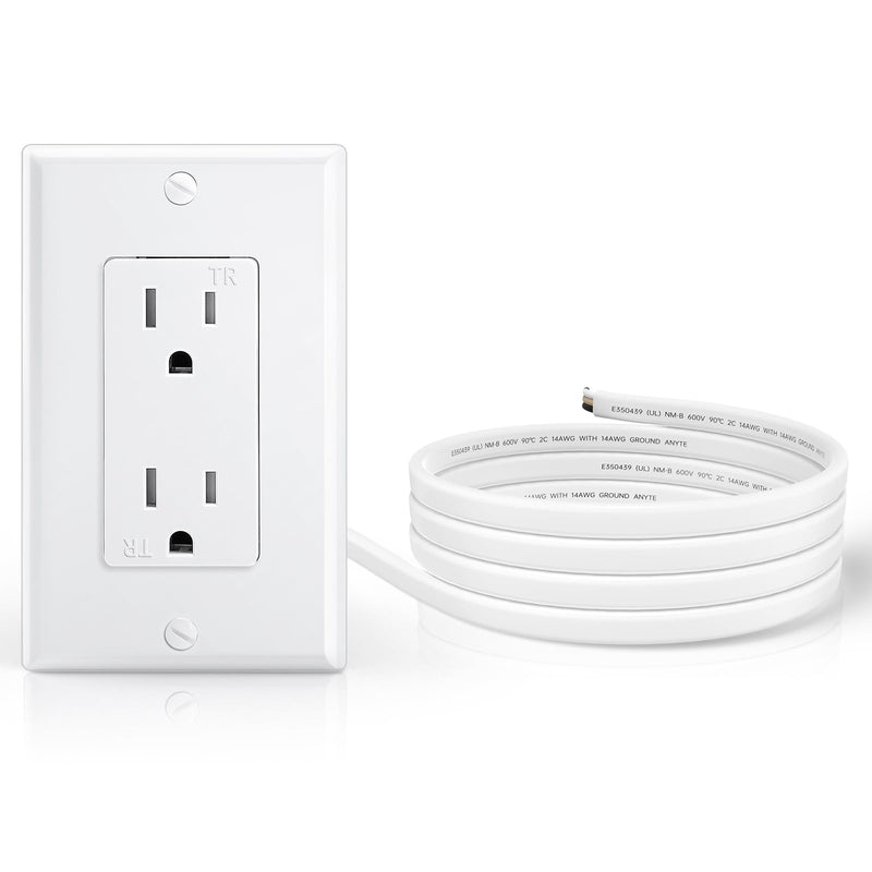 [Australia - AusPower] - ELECPOW In Wall Outlet Relocation Kit, Power Plug Outlet Extender for Relocating Unreachable Power Outlets, In Wall Power Outlet Plate Remodel & Relocation, 2 AC Outlets 