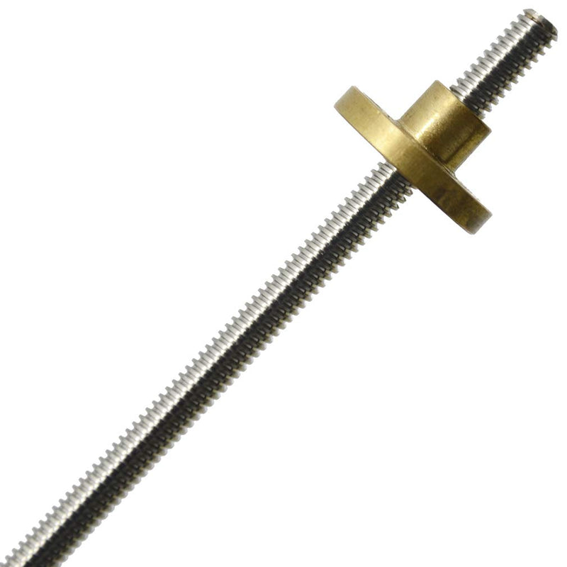 [Australia - AusPower] - ReliaBot 100mm T5 T5x2 Tr5x2 Lead Screw and Nut Kit (1mm Pitch, 2 Start, 2mm Lead) for 3D Printer and CNC Machine Z Axis 100mm+nut 