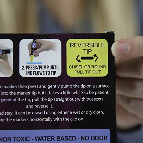 [Australia - AusPower] - Perfect for whiteboards, glass boards, most chalkboards, windows, mirrors, car windshields. 6 neon liquid chalk markers. Washable, non-toxic, odorless. Wet or dry erase. Reversible tip. Many uses. 