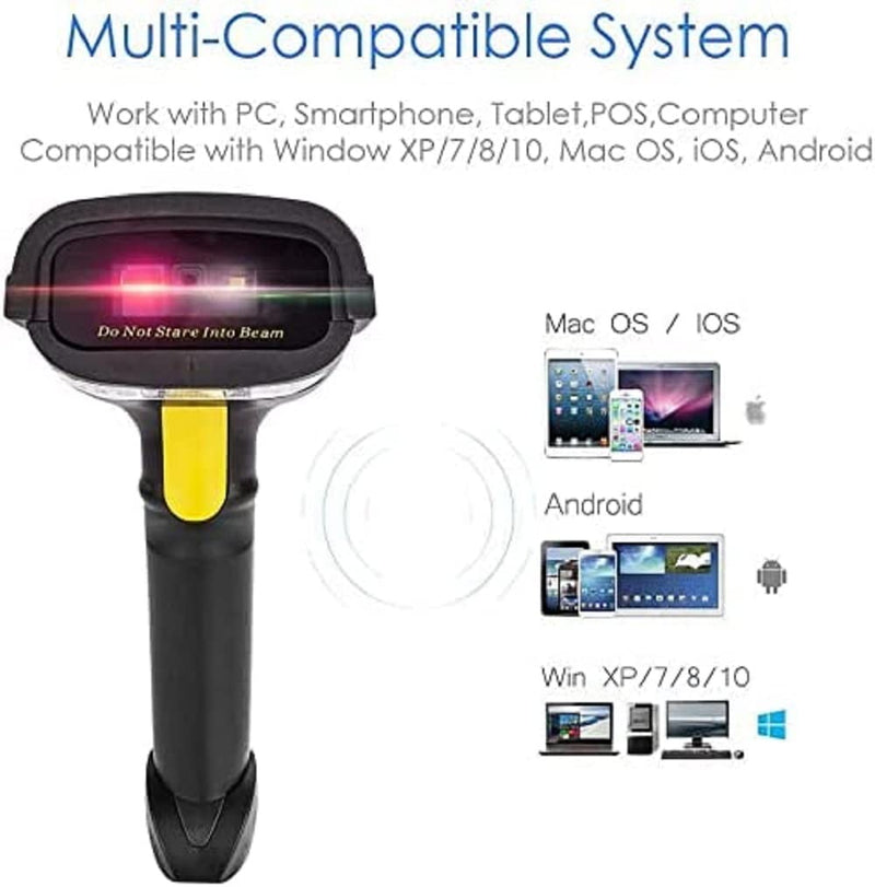 [Australia - AusPower] - NETUM 2D Barcode Scanner, Compatible with 2.4G Wireless & Bluetooth & USB Wired Connection, Connect Smart Phone, Tablet, PC, 1D Bar Code Reader Work for QR PDF417 Data Matrix NT-1228BL 