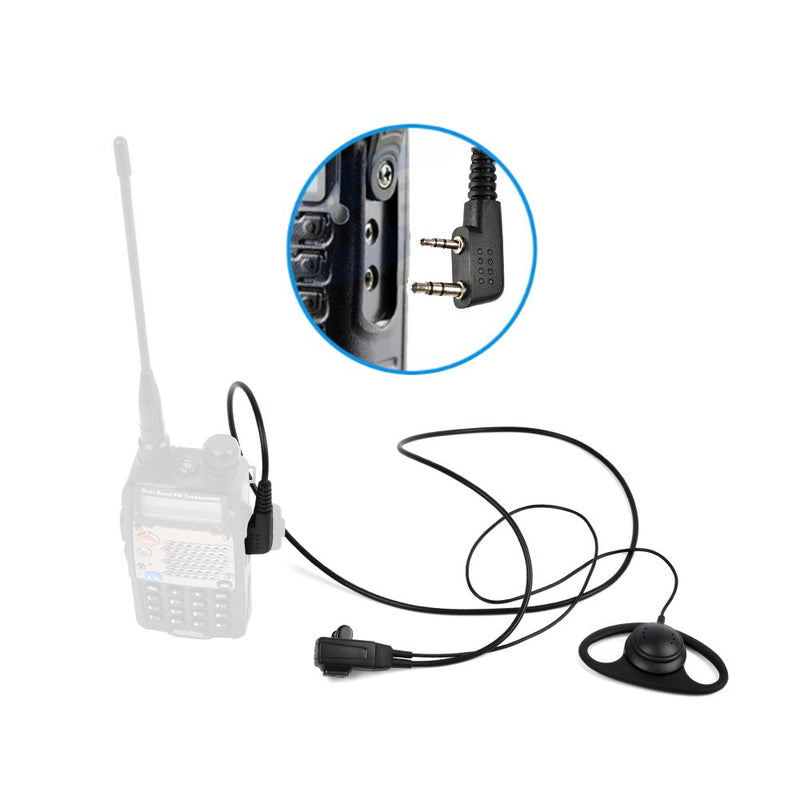 [Australia - AusPower] - HYSHIKRA D Shape Earpiece Headset Earphone with Lapel Clip PTT and Speaker Mic for Baofeng UV-5R BF-888S Arcshell Retevis H-777 RT21 RT22 Kenwood 2 Way Radio (4pack) 