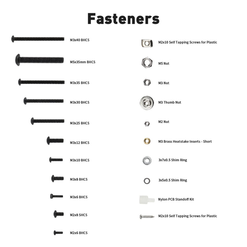 [Australia - AusPower] - FYSETC 3D Printer Accessories Voron V0 Fasteners Full Set Build Project Mechanical Screws and Nuts Kit Hardware Parts Compatible with Vorn V0 