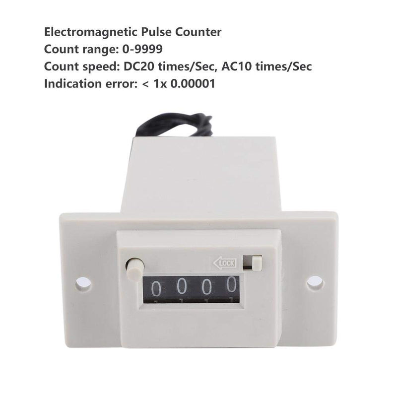 [Australia - AusPower] - Pulse Counter, CSK4-YKW 4 Digits 0-9999 Industrial Totalizer Mechanical Electromagnetic Pulse Counter For Chemical Textile Machinery(DC 12V) 