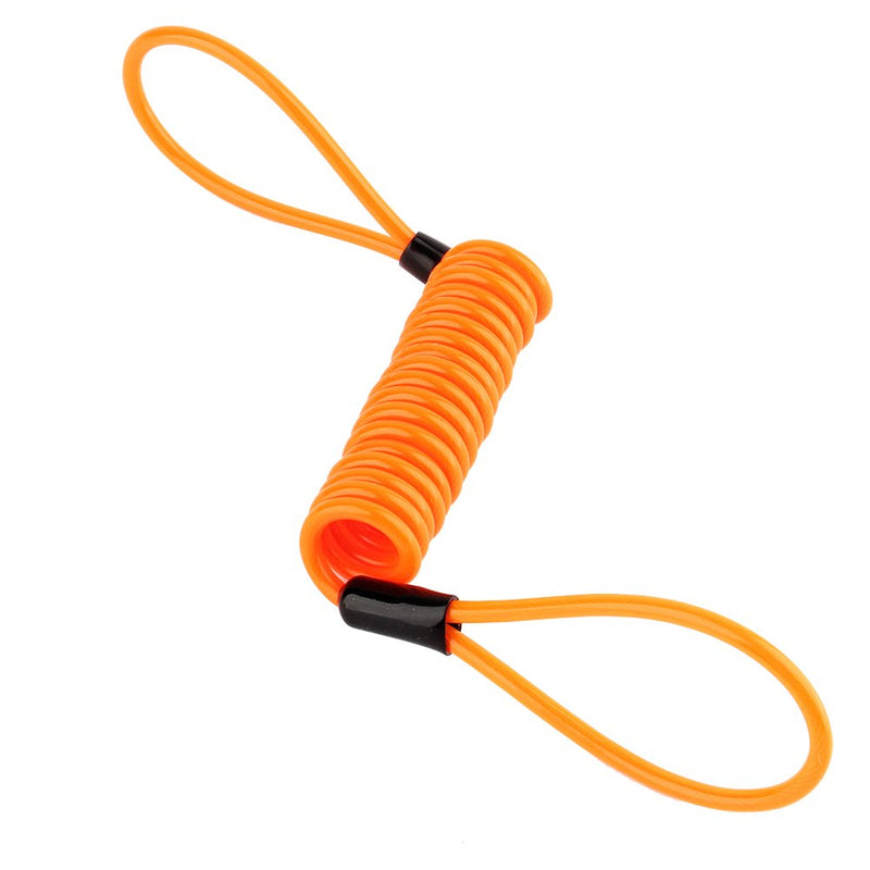 [Australia - AusPower] - 3.5mm Lock Reminder Cable Lock Dual Loop Safety Cable, Disc Lock Security Reminder Cable for Motorcycle Bike ATV Scooter (Orange) 