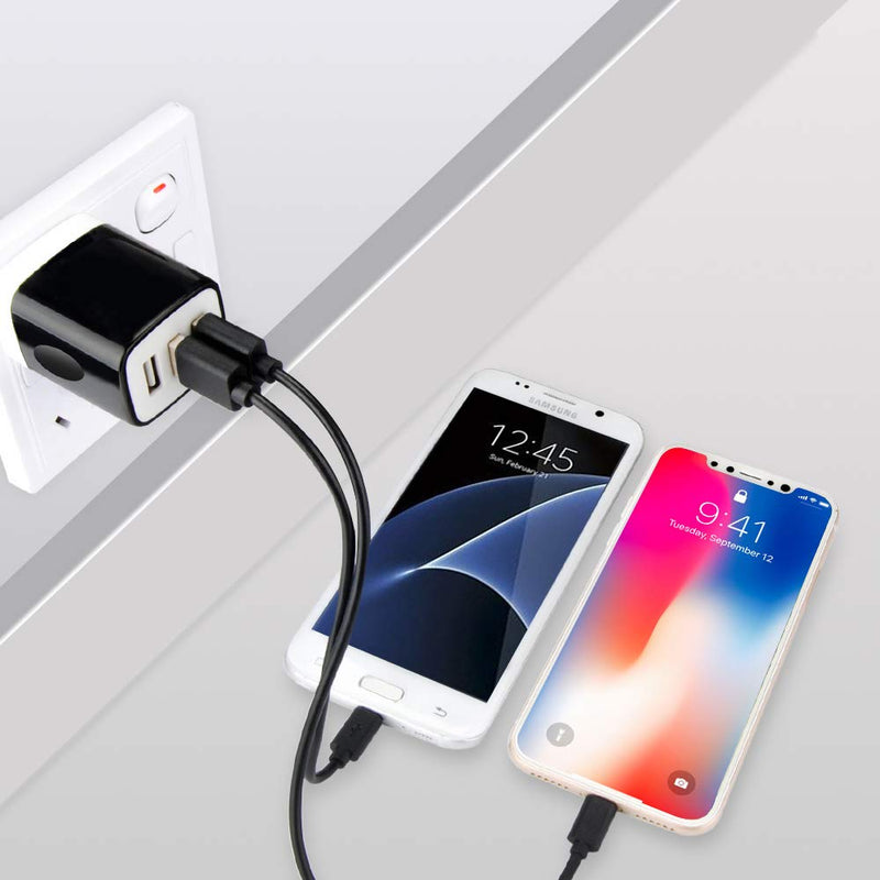 [Australia - AusPower] - USB Wall Plug, GiGreen 3 Port USB Wall Charger 3.1A Charging Block Ultra Compact Charger Box Power Adapter Compatible iPhone 13 12 11 XR XS X 8 6s, Samsung S20 S9 S8 Note20 Ultra, One Plus 8T, Moto G9 black 