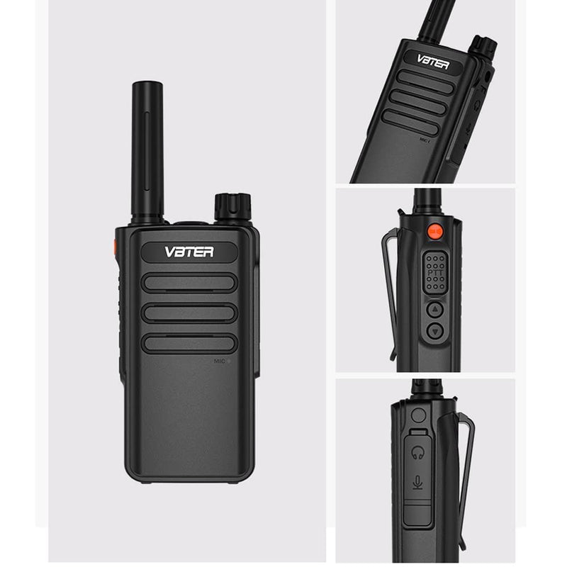 [Australia - AusPower] - VBTER WBT-V7 Walkie-Talkies for Adults,Emergency Flashlight 16CH Hand Free Rechargeable Two-Way Radios (2 Packs) 