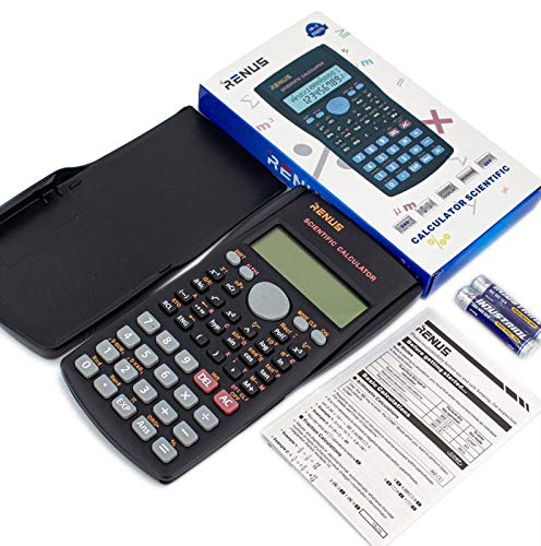 [Australia - AusPower] - RENUS 2-Line Engineering Scientific Calculator Function Calculator for Student and Teacher 2 AA Batteries Included 1PCS Black 