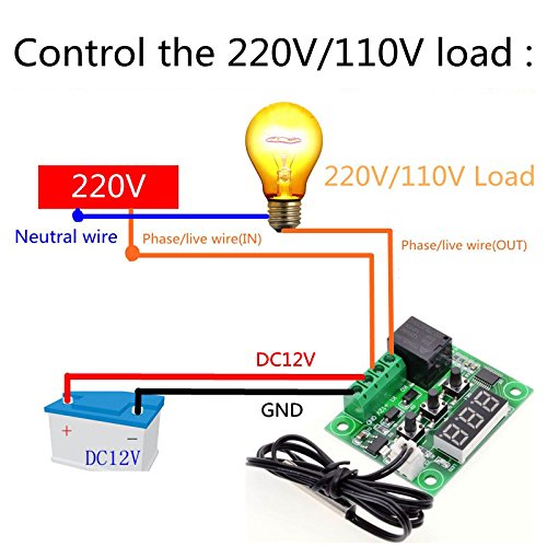 [Australia - AusPower] - E-outstanding Temperature Controller DC 12V Digital Cooling/Heating Temp Thermostat -50-100 Degree Controlled Switch Module W1209 + Acrylic Box 