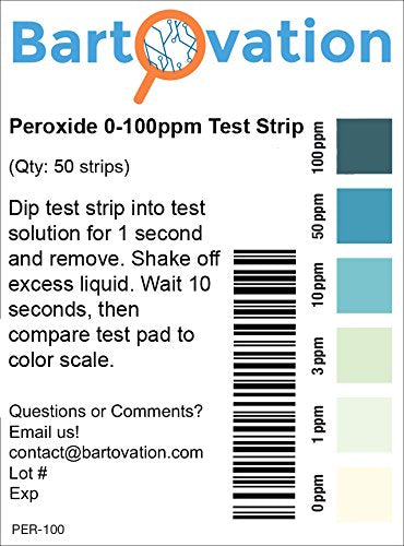 [Australia - AusPower] - Hydrogen Peroxide H2O2 Test Strips, Low Level, 0-100 ppm (100) 100 