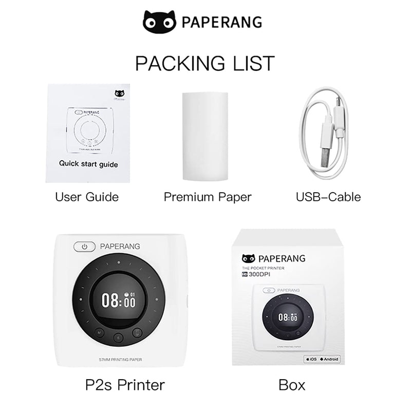 [Australia - AusPower] - Paperang P2S Upgrade Version Mini Bluetooth Wireless Portable Mobile Printer Thermal Printer Compatible iOS + Android for Learning Assistance, Study Notes, Journal, Fun, Work (Blue) Blue 