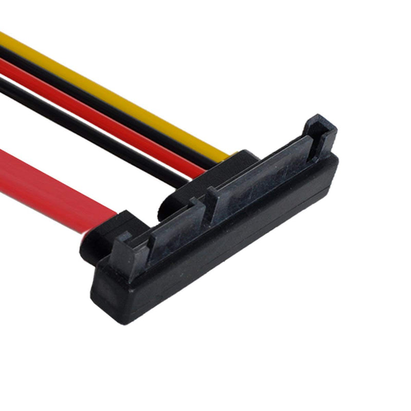 [Australia - AusPower] - Xiwai Down Angled SATA III 3.0 7+15 22 Pin SATA Male to Female Data Power Extension Cable 30cm 