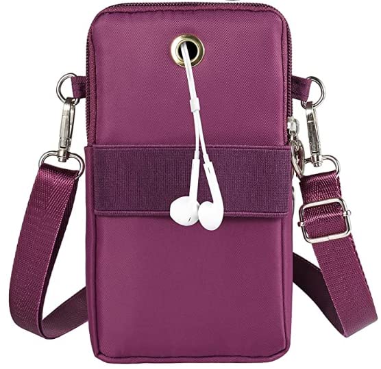 [Australia - AusPower] - Crossover Body Bag Armband for LG Wing K51 V60 / Samsung Galaxy S22 Plus S21+ S20+ / Moto E, One 5G, G100, G Fast Power Stylus Play OnePlus Nord N10 Small Cute Cell Phone Purse Wallet Pouch (Purple) Purple 