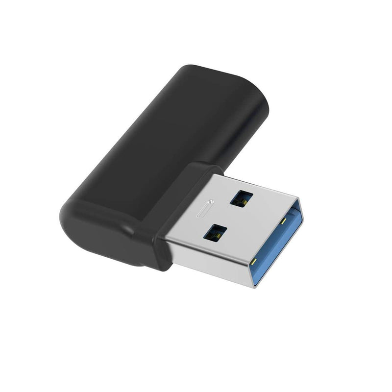 [Australia - AusPower] - CY USB C Female to USB Male Adapter Type C to USB A Data Converter for Laptop Left Angled (Black） 