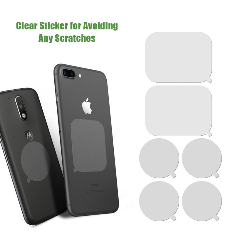 [Australia - AusPower] - pop-tech 3M Adhesive Sticker Tapes Accessories Pack Replacement Kit for Magnetic Phone Car Mount and Grip Mount Base, Includes Rectangle Metal Plate and Round Magic Plate, Clear Protective Films 