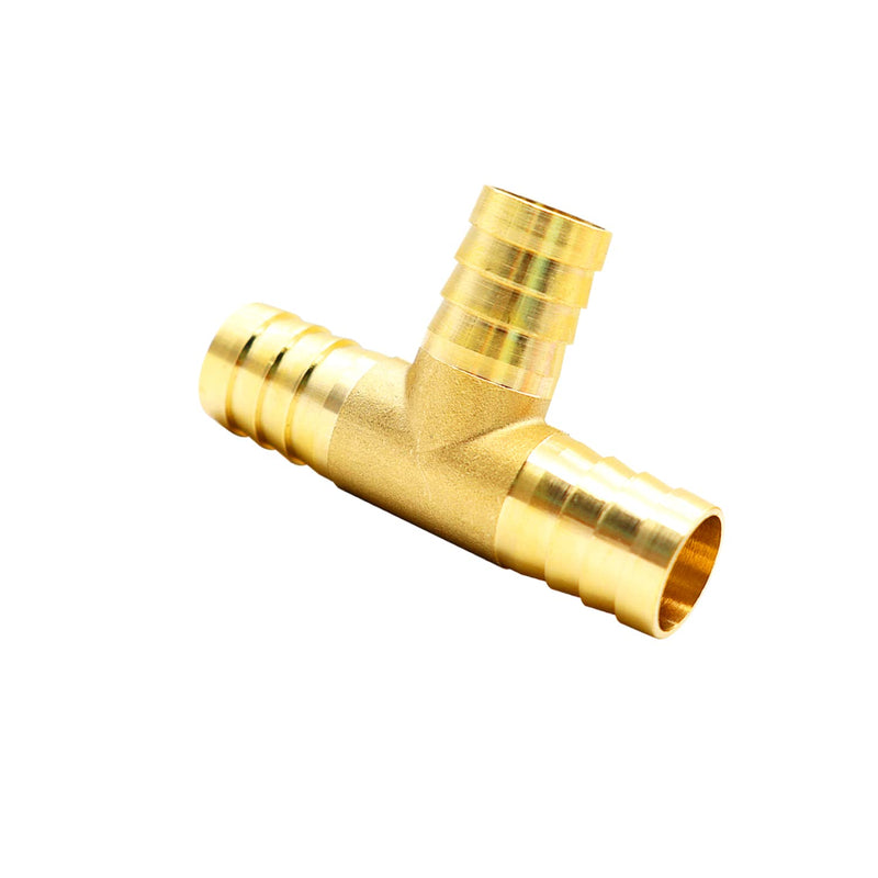 [Australia - AusPower] - Tnuocke 2pcs 5/8" Brass Tee Barb Fittings,3 Way Union Intersection Fitting T Shape Barbed Splitter Fitting Splicer with Hose Clamps for Water Fuel Air H-058-5/8 Tee-5/8-2PCS 