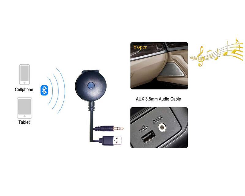 [Australia - AusPower] - Yoper Bluetooth Kit Compatible with BMW and Mini Cooper Android iPhone iPod Integration Music Interface Adaptor for Cars USB AUX Connector 