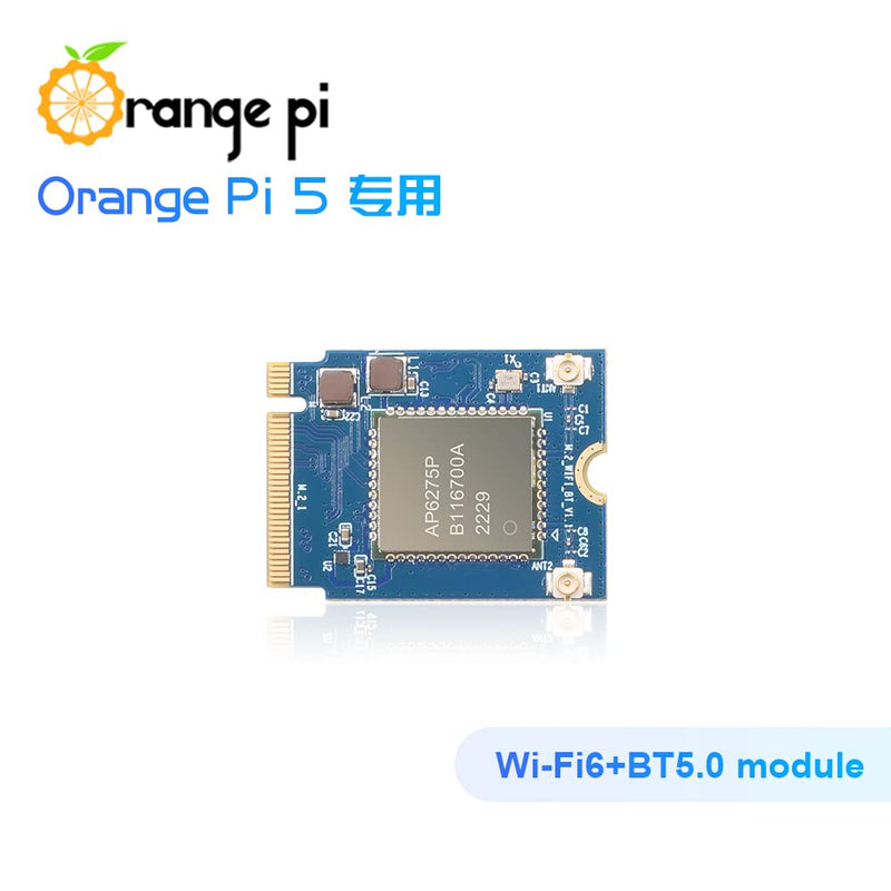 [Australia - AusPower] - Orange Pi 5 PCIe Wi-Fi6, BT5.0 Module, Support BLE, Wi-Fi, 2T2R 802.11 ax/ac/a/b/g/n Only Compatible with OPi 5 Singble Board Computers 