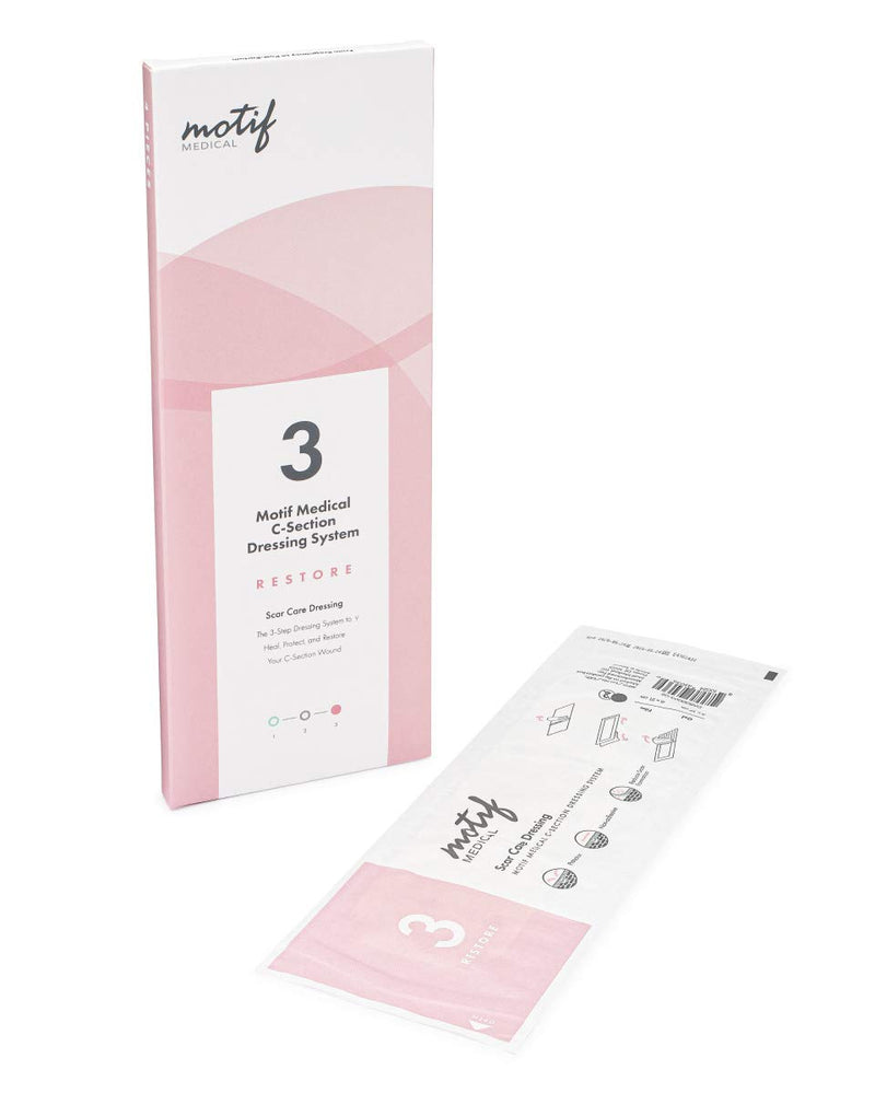 [Australia - AusPower] - Motif Medical, Stage 3 Restore, Scar Care Dressing, C-Section Bandage System, Maternity Skin Care Accessories - 4 Dressings 