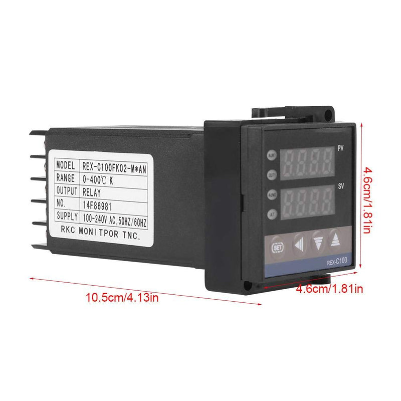 [Australia - AusPower] - Temperature Controller, REX-C100 Digital PID Temperature Controller Thermostat with PV/SV Dual Display, RELAY and SSR Control, for Temperature Measurement, Thermostatic control, Temperature Switch 