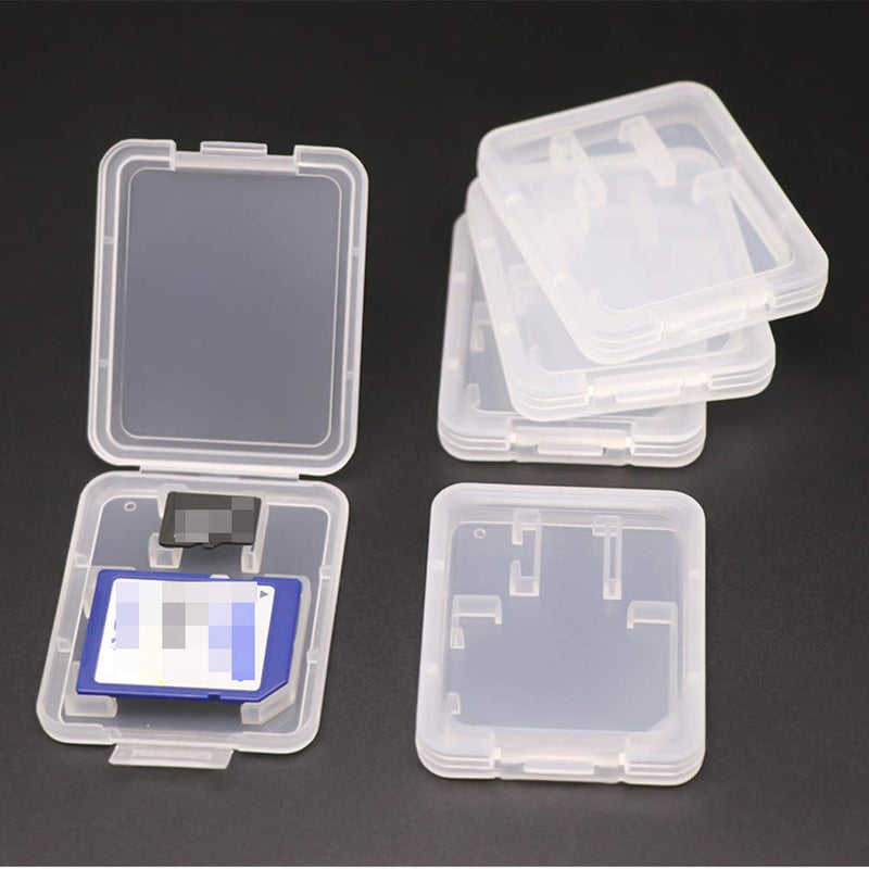 [Australia - AusPower] - 20 Pieces Clear Plastic Memory Card Case Memory Card Case Holder with SD Micro SD T-Flash Card (Only Include Case, Memory Card Not Included) 