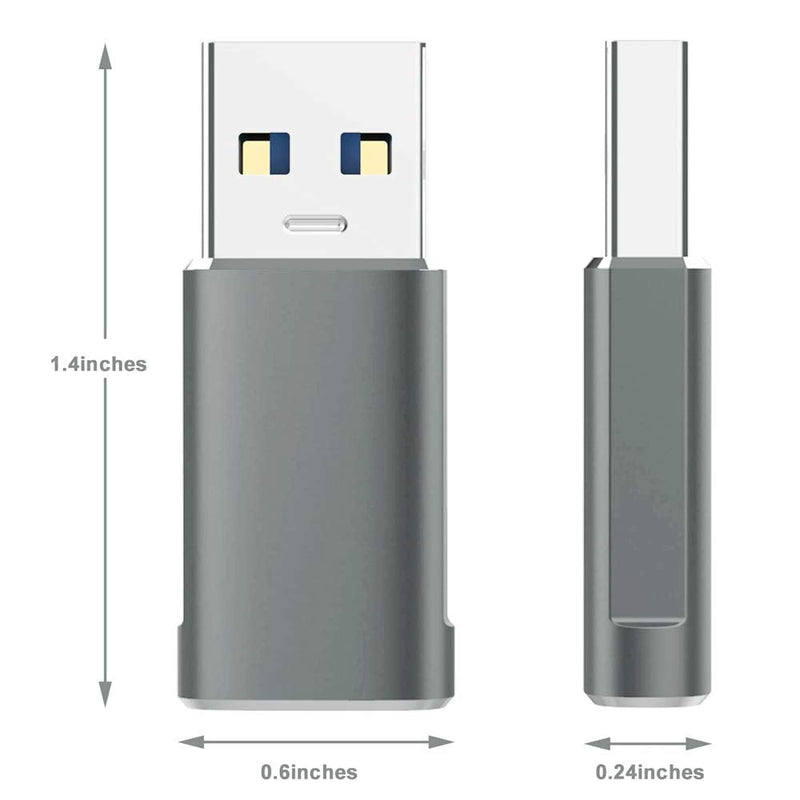 [Australia - AusPower] - 10Gbps USB C Female to USB Male Adapter 2 Pack, QCEs USB 3.1 Gen2 to USB C Adapter Double-Sided Data Transfer and 60W Fast Charging Connector Compatible with iPhone 13/iPad/AirPods,Laptop,Quest Link 
