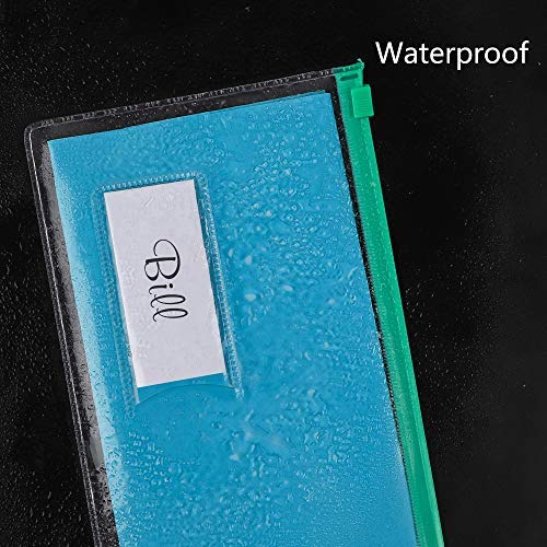 [Australia - AusPower] - EOOUT 24 pcs Poly Zip Envelope, Reusable Envelopes, Pencil Case Bulk, Bill Bag, 9 x 4.7 Inches, A6 Size, 10 Colors, for School and Office Supplies 