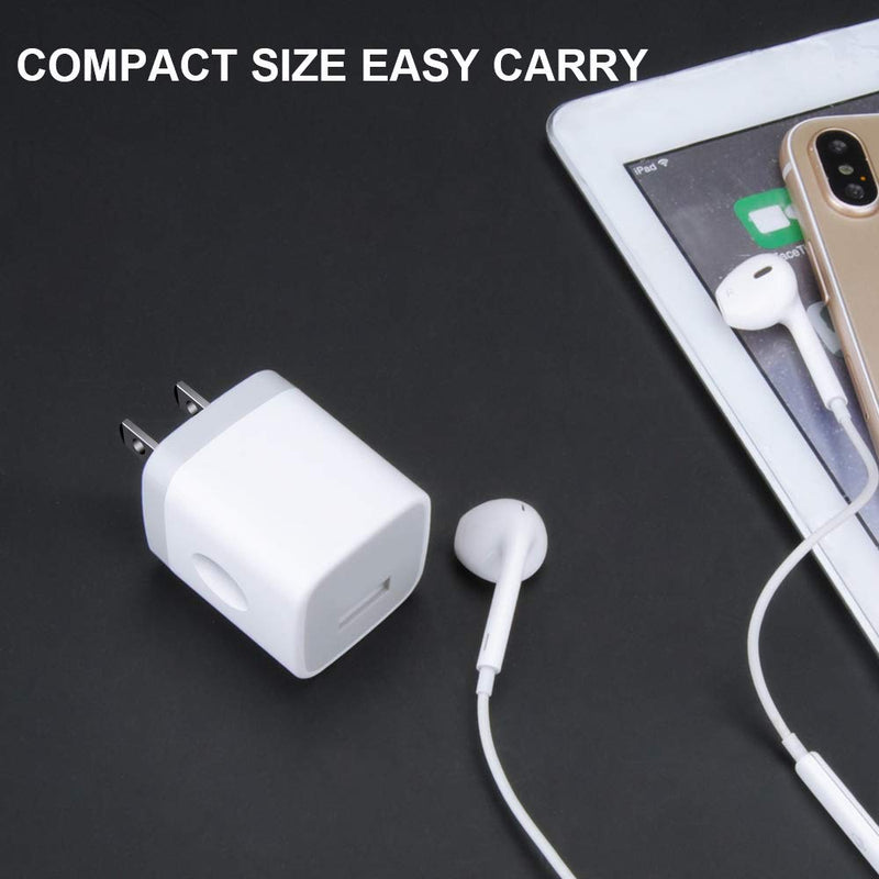 [Australia - AusPower] - Single Port USB Wall Charger, GiGreen 1A/5V Power Adapter 5 Pack Charging Block Cube Plug Box Compatible Phone X/8/7/Xs/XR/6s/5/SE, Samsung S9/S8/S7/S6 Edge, Note 8, LG G5 V30, Moto, Pixel, Nexus, HTC 