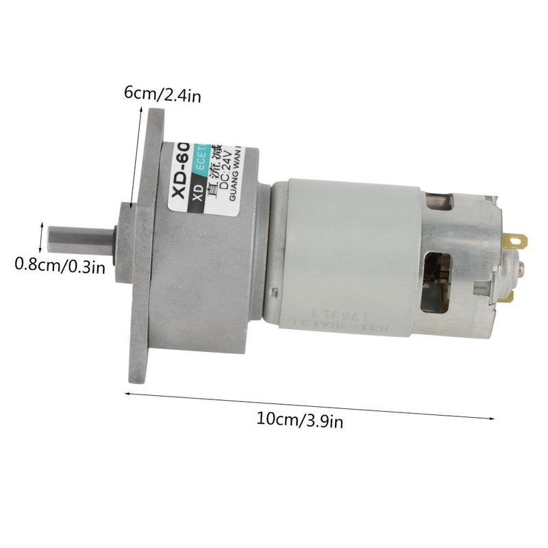 [Australia - AusPower] - Mini DC Gear Motor DC 24V 35W Metal Speed Adjustable Large Torque Motor CW/CCW(24V 500rpm) 24V 500rpm 