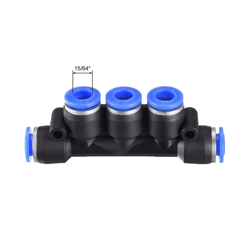 [Australia - AusPower] - uxcell Plastic Inline Manifold Union Push to Connect Tube Fittings 6mm or 15/64" OD Push Lock 5pcs 